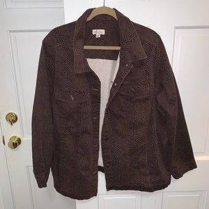 D&Co brown snake print denim jacket